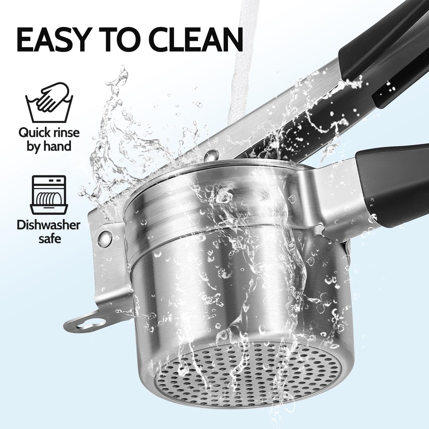 Potato Ricer, Sopito Stainless Steel Potato Masher with 2 Interchangeable Cups for Mashed Potatoes, Heavy Duty Kitchen Gadget for Home Use