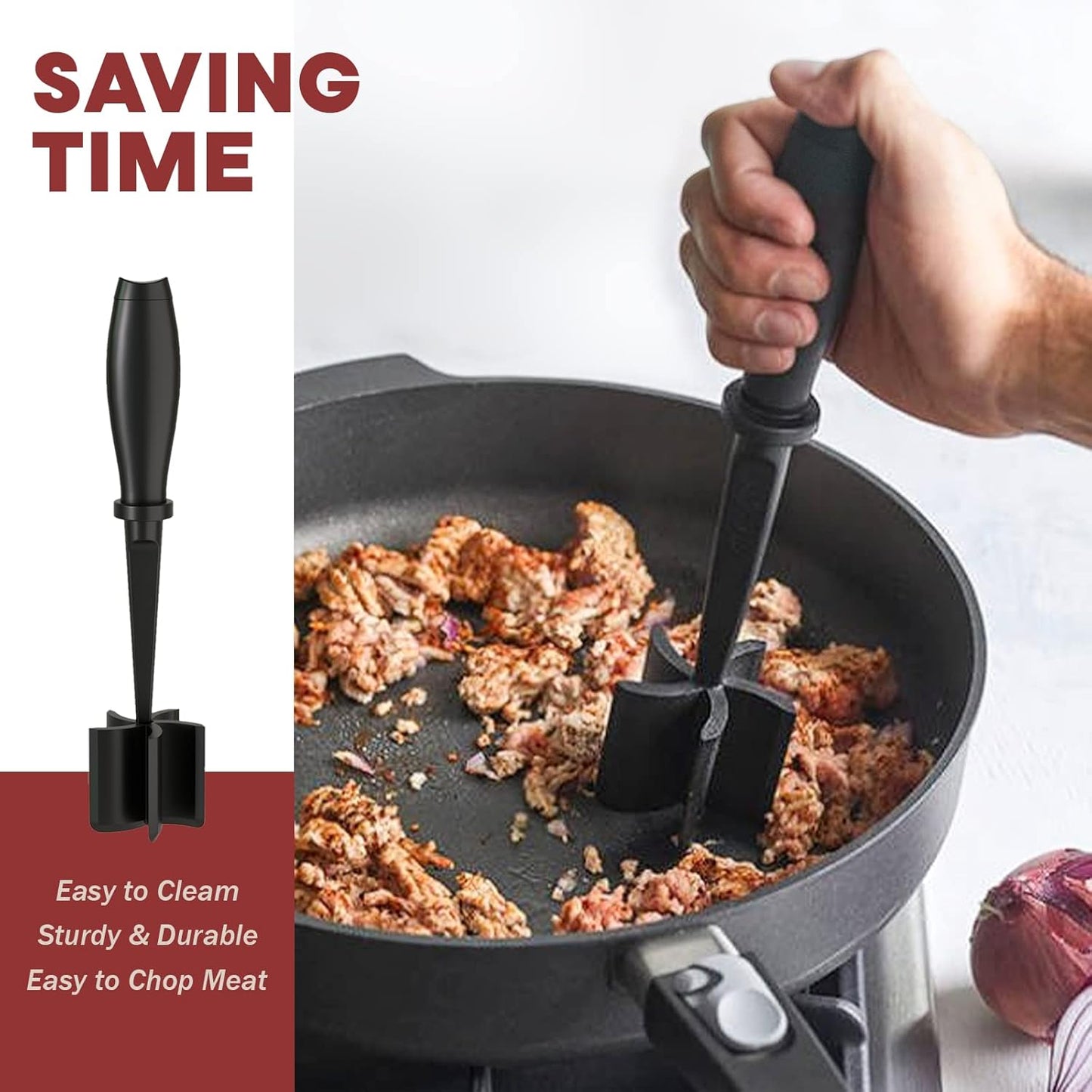 Skiennix Meat Chopper & Tenderizer Tool - Versatile Kitchen Essential for Perfectly Tender Meat