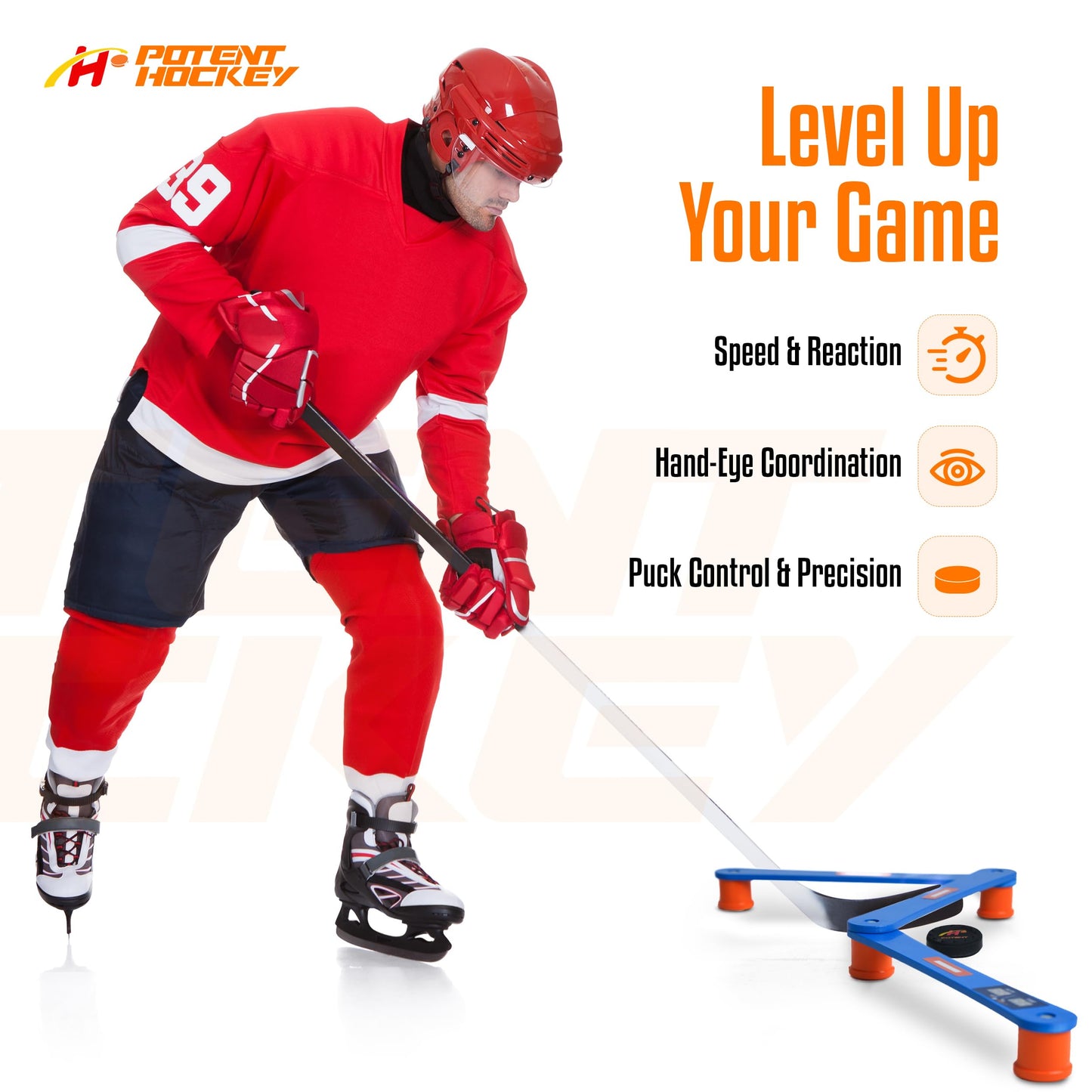 Next-Gen Robotic Stickhandling Trainer – Razor Dangler 2.0 by Potent Hockey - Advanced Hockey Training Equipment to Improve Stick Handling, Puck Control, Speed & Reaction Time