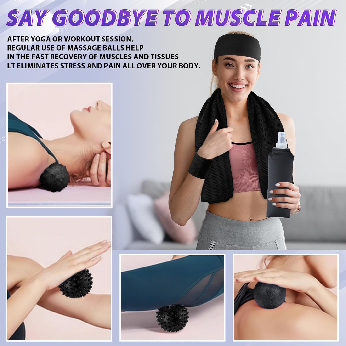 24 Pcs Home Pilates Essentials Kit for Women, Pilates Equipment Ring and Ball Set with Stretching Strap, Water Bottle, Magic Circle, Yoga Ring, Gym Bag, Resistance Band, Anti Slip Socks(Black)