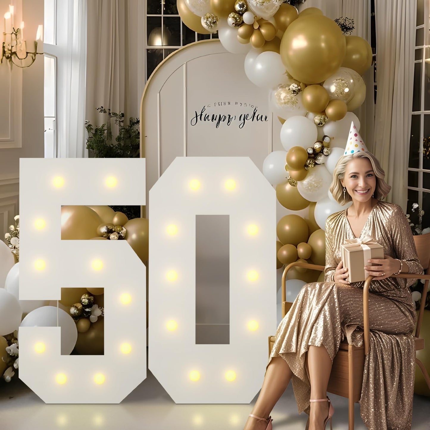 Bugame 4FT 70 Marquee Numbers, Big 70 Light Up Numbers for 70th Birthday Decorations Warm Light Marquee Numbers 4 Feet Tall for Anniversary Party Decor