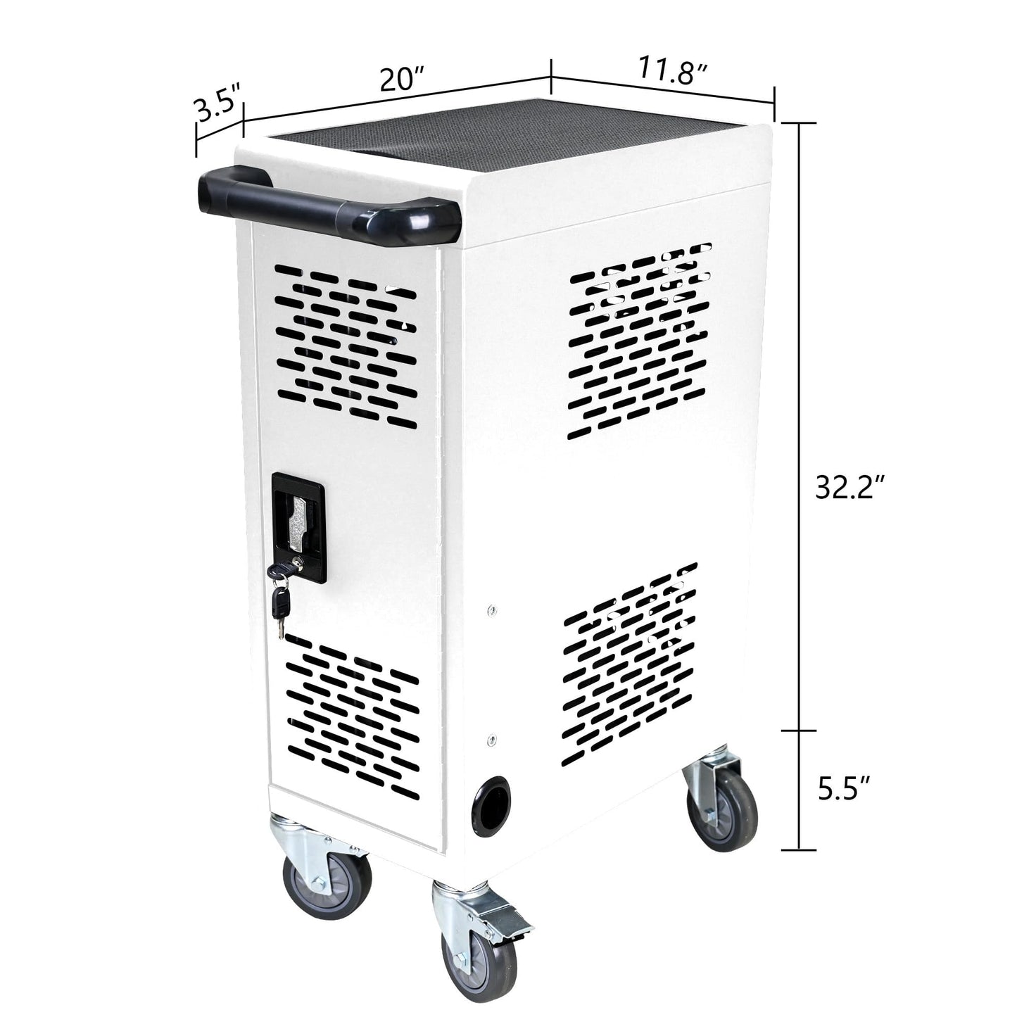 16 Bay Mobile Charging Cart for Chromebook, Laptop & Tablet, Mobile Device Charging Station with Power Strip, Locking Doors & Wheels, All-Steel Construction