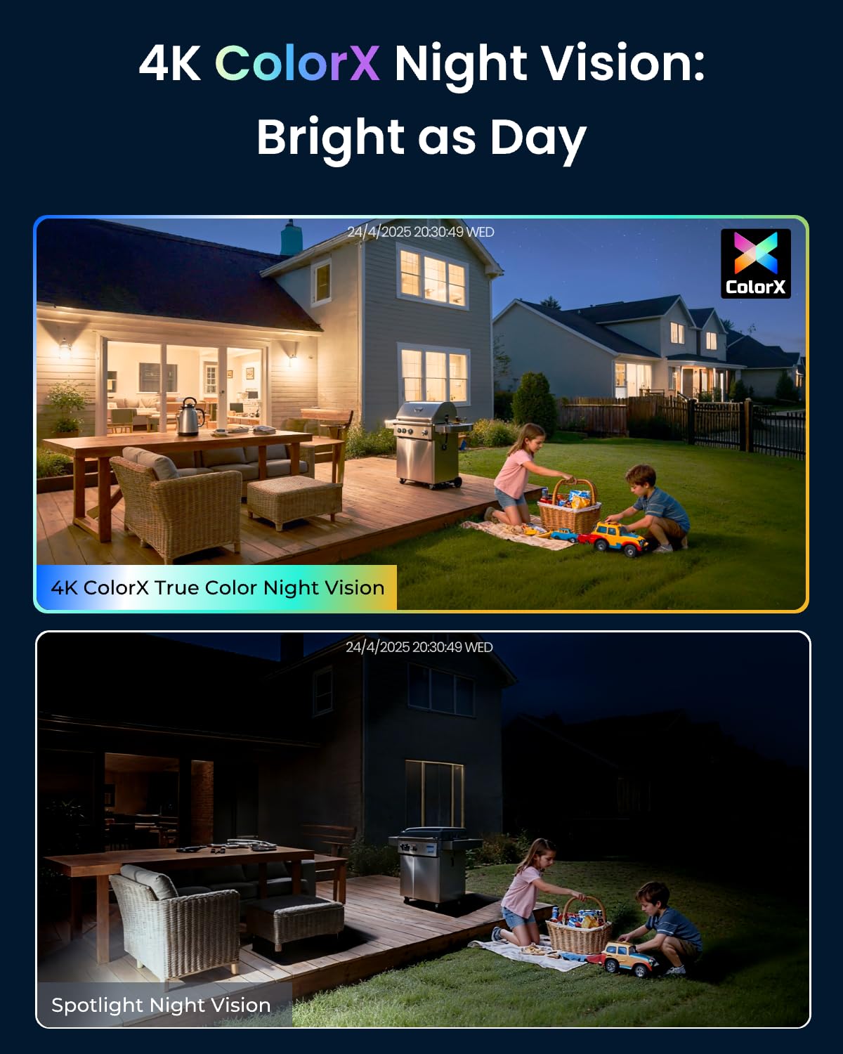 REOLINK CX820 ColorX PoE Security Camera, 4K UHD, True Color Night Vision, F1.0 Super Aperture, 1/1.8'' Image Sensor, HDR Technology, Person/Vehicle/Animal Detection, Spotlight & Siren Alarm