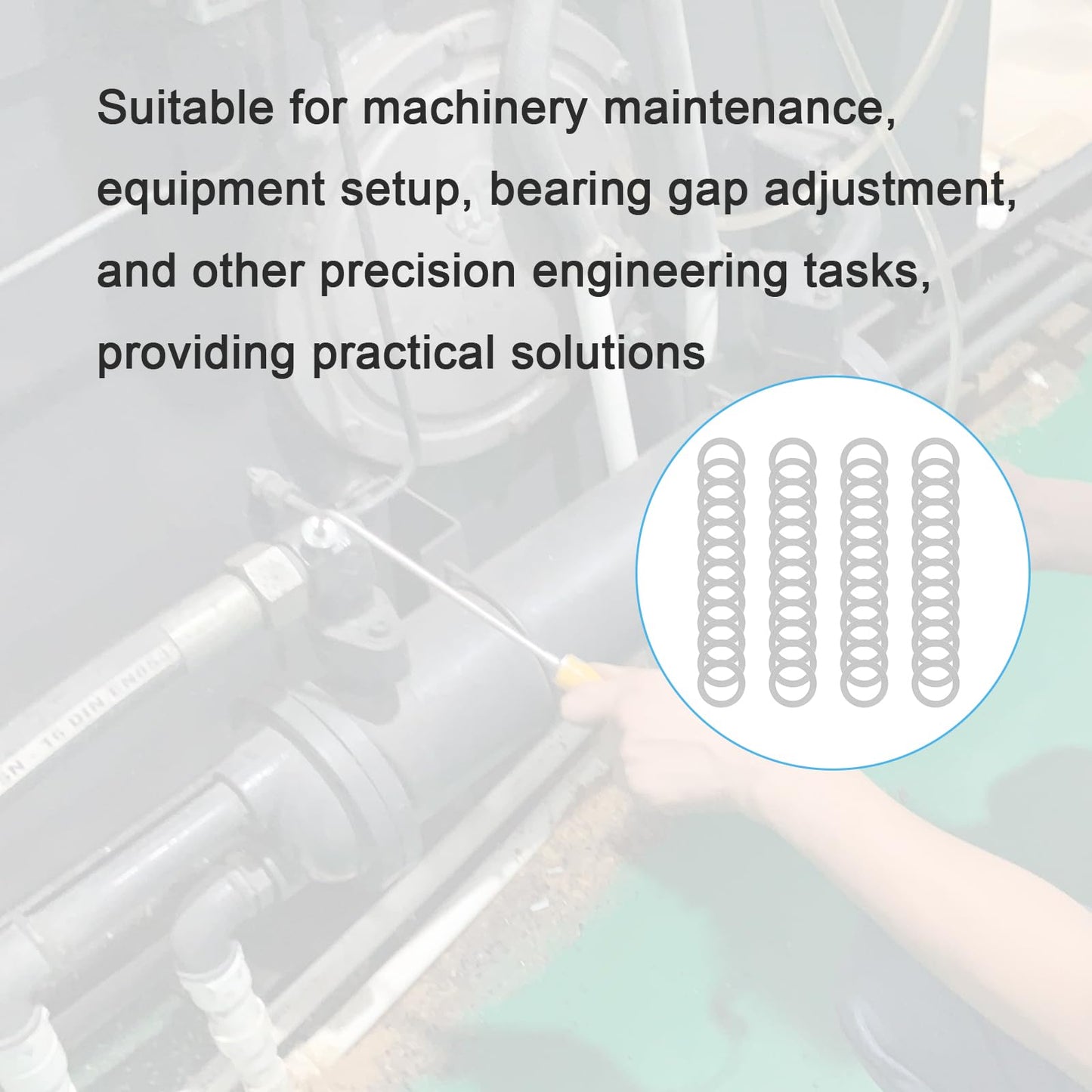Compatible M17×24MM Steel Shim Washer Kit – Precision Metal Shims 0.1/0.2/0.3/0.5mm for Machinery Alignment, Fits M17 Metric Bolts