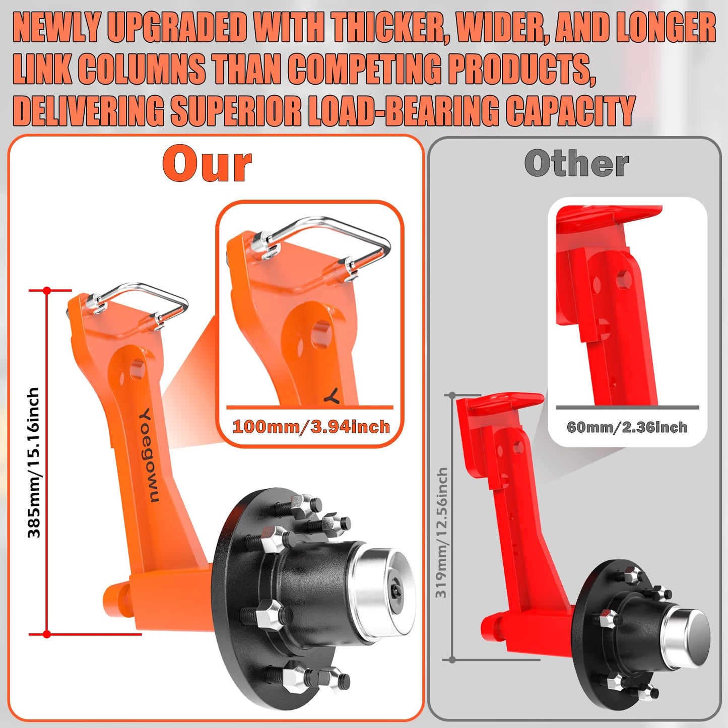 Upgrade 2-Pack Shipping Container Wheels Kit with 6/8 Lug Bolt-On Spindle,Heavy-Duty Shipping Container Axles for Up to 40ft Containers, 15000LB Capacity, Shipping Container Accessories (8-Lug)