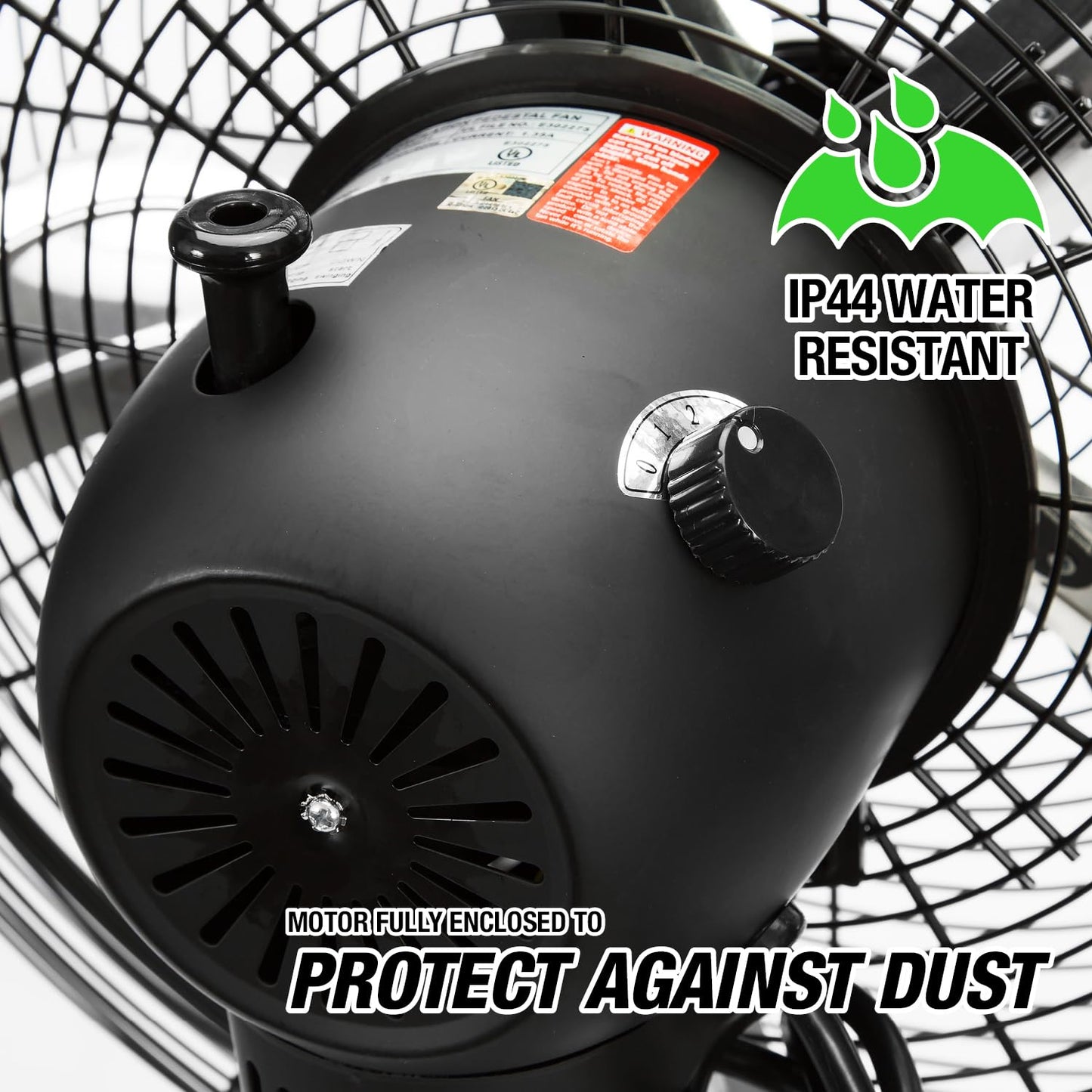 OEMTOOLS OEM24871 20" Oscillating Pedestal Fan, Adjustable Height for Garage, Shop, Gym, Warehouse 4500 CFM Airflow, 3-Speed Enclosed Motor, 5 Aluminum Blades, Dust-Resistant Industrial Purpose