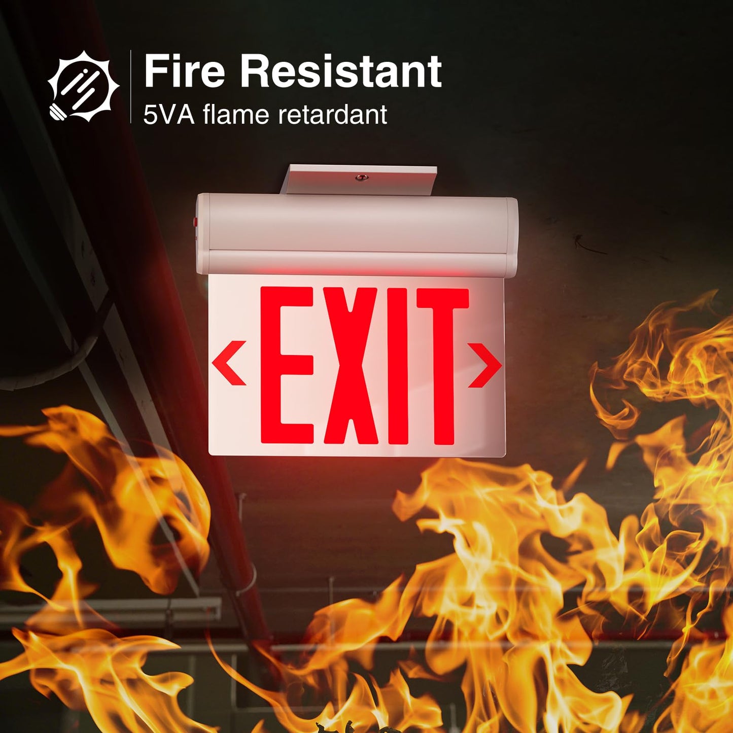 FREELICHT 6 Pack Exit Sign with Emergency Lights+2 pack Commercial Exit Sign