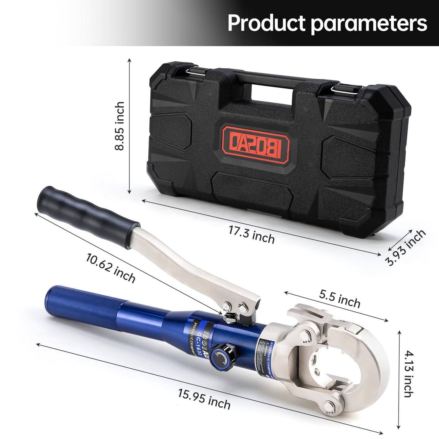IBOSAD Copper Tube Fittings Hydraulic Pipe Crimping Tool with 1/2",3/4" and 1" Jaw Copper Pipe Press Crimper Pressing Pliers, with Pipe Cutter