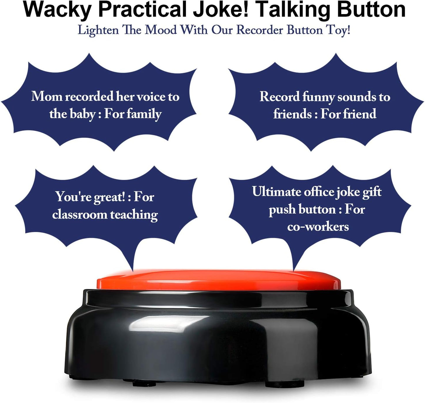 MOYEIKH Communication 30 Recordable Button Voice Recording Button Dog Buttons for Game Buzzer Seconds Recordable Answer