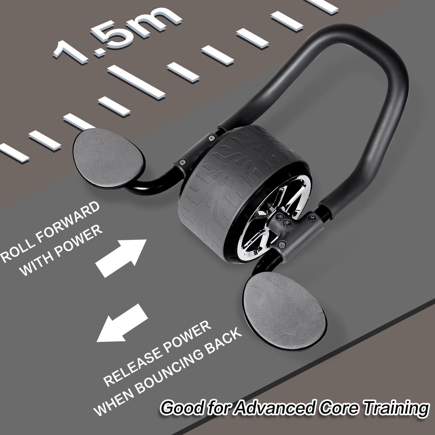 Li Fitness Ab Wheel with Jump Rope, Automatic Rebound Ab Wheel, Advanced Abdominal Exercise Wheel with Elbow Support, Ab Exercise Machine for Core Training, Abs Workout Equipment