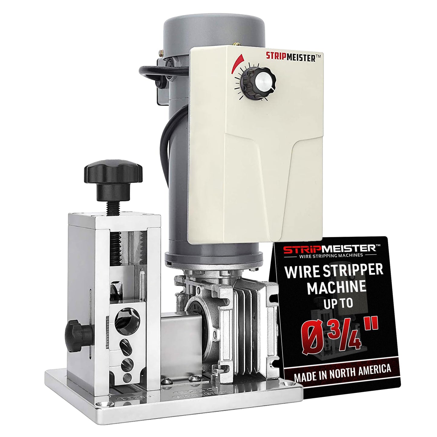 StripMeister E250 Electric Automatic Wire Stripping Machine – Wire Size Up To Ø3/4", Jam-Free, Motorized Wire Stripper with Variable Speed Control for Copper Wires