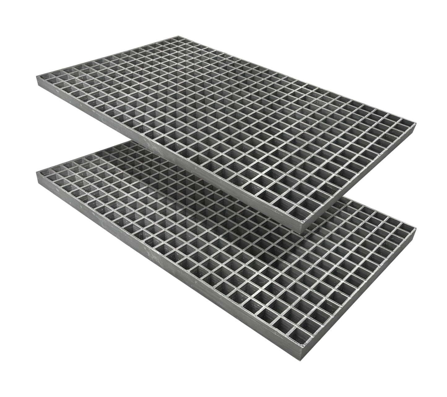 Natotela 2 Pack 36x24x1.2in Fiberglass Molded Grating,Heavy Duty FRP Industrial Grating Panel Non-Slip Concave Surface 1.5''x1.5'' Openings Fiberglass Bar Grille Plate for Car Wash,Decks,Grey