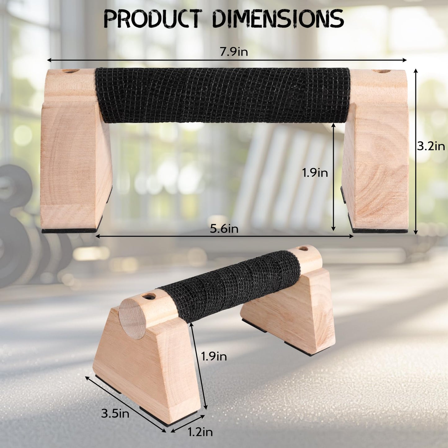 Wooden Parallettes Bars - 30CM Calisthenics Equipment for Handstand Training, Push Up Bars & Strength Training,Oak Wood Parallel Bar, Non-Slip Base for Handstand Blocks, Pushup Handles & Planks