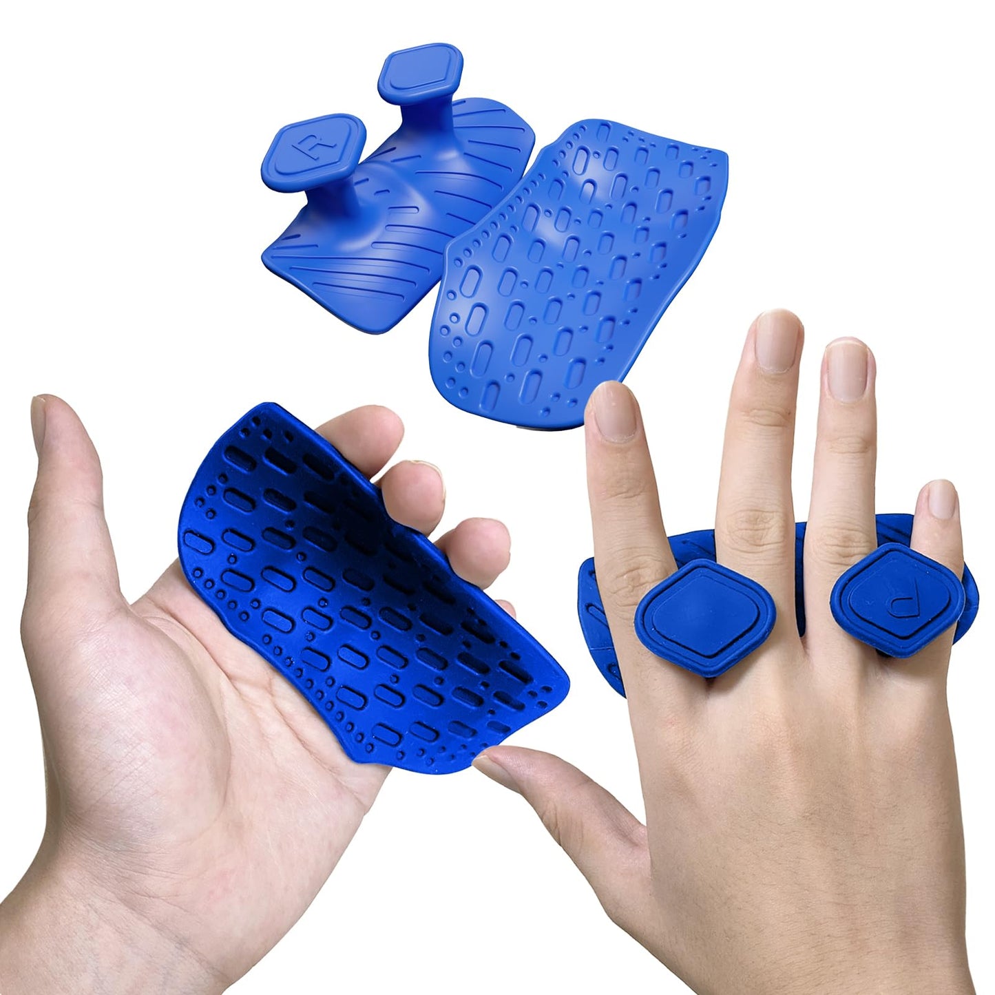 ARWROS Upgraded Anti-Slip Workout Grips - Widened and Thickened Rubber Hand Protector Ryptfit Grips for Weightlifting, Pull-ups, Gym Training and Workouts, for Men and Women (Blue)