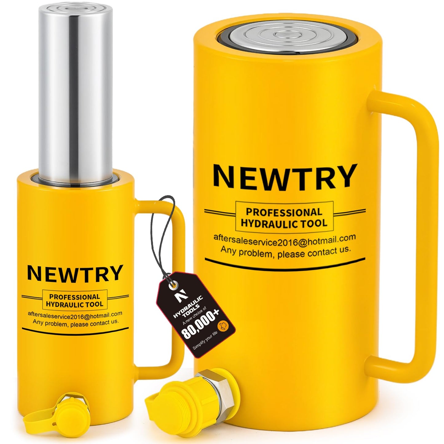 NEWTRY 30 ton Hydraulic Jack Cylinder Long Ram 6” Stroke Portable Hydraulic Industrial Lifting Porta Power Retract Automatically