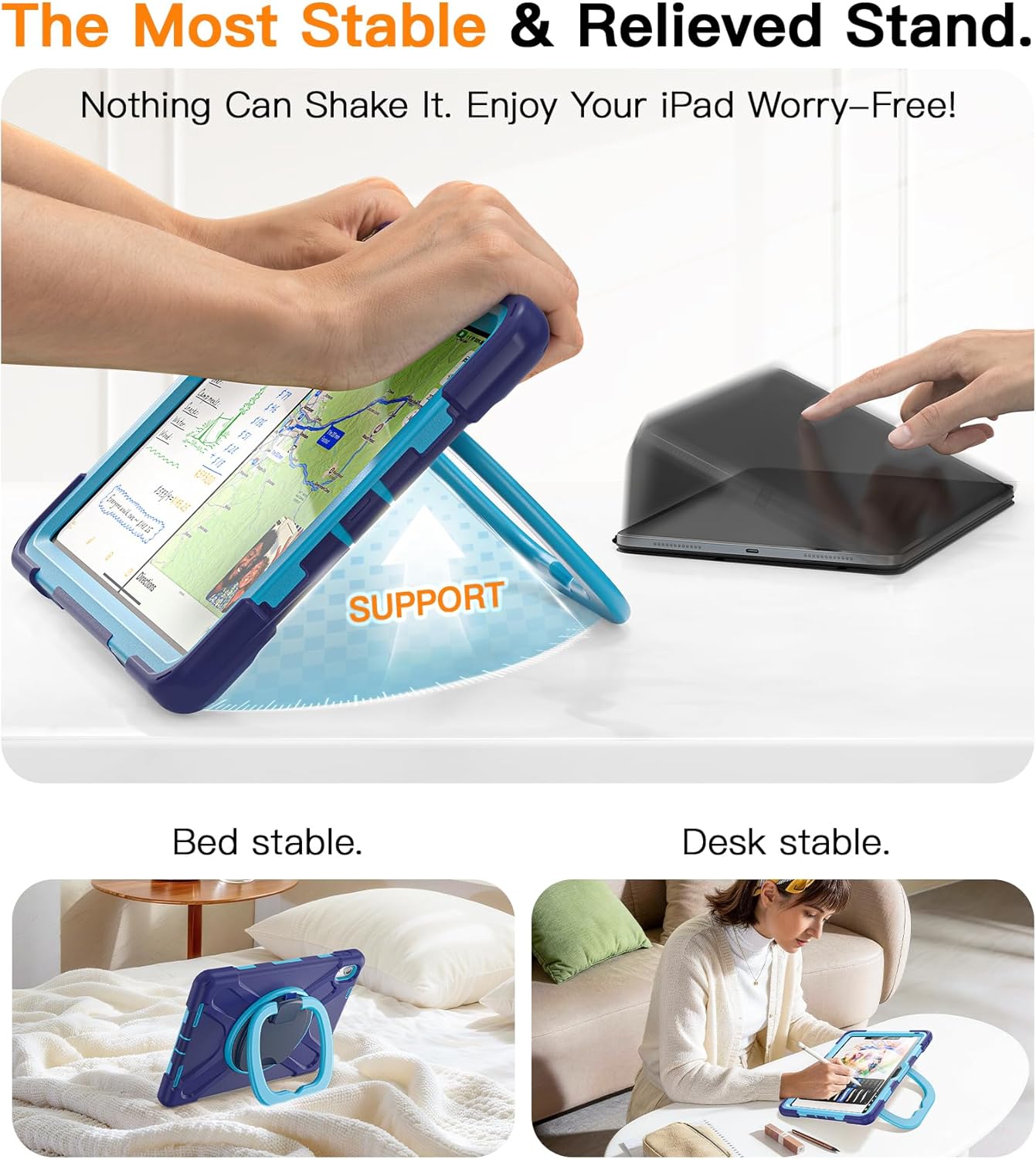 BATYUE (A16) 11th/10th 11''/10.9'' 2025/2022 360 180 Case for iPad Gen - Heavy Duty Shockproof Cover with Rotating