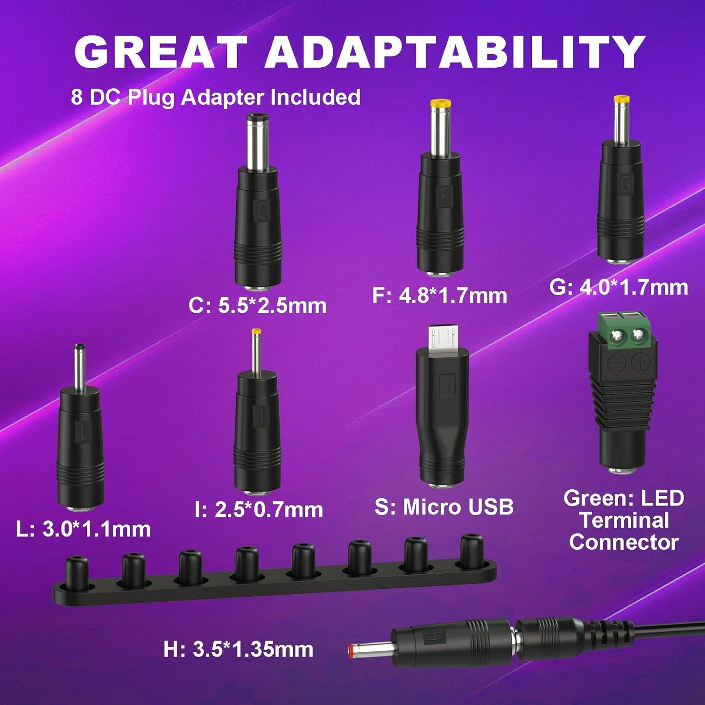 DROK 9v 5v 9v 1.1m/3.6FT 8 USB to Adapter - to Boost Converter, USB to DC Power Cable Step Up Converter with DC Plug