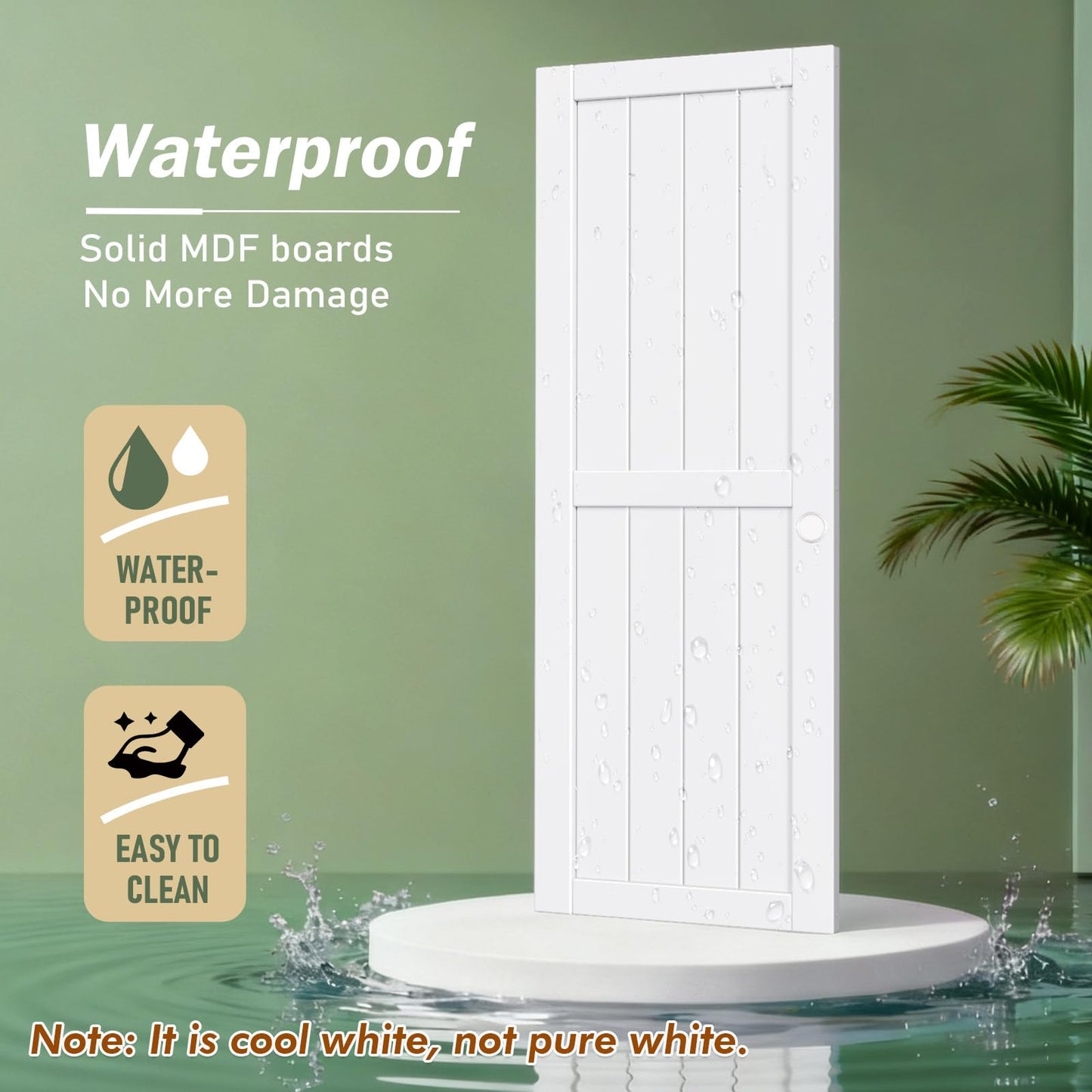 FREDBECK Sliding Closet Doors 48x80(Double 25inch),Bypass Barn Door with Hardware,for Bedroom,White,H Frame,Assemble Required