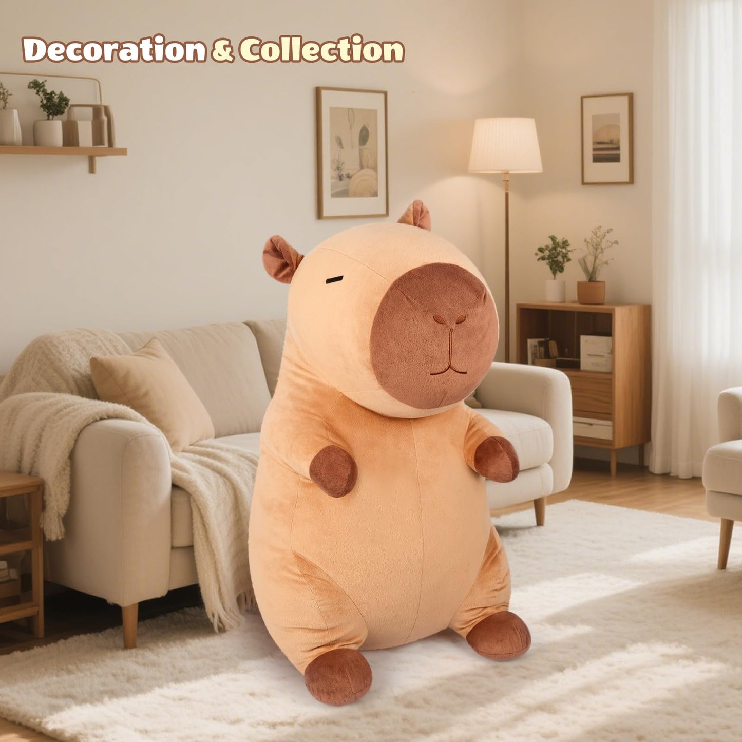 SuzziPals Giant Capybara Plush 30", Jumbo Soft Capybara Stuffed Animal, Giant Plush Toys Hugging Plush for Stress Relief & Cozy at Night, Huge Cuddly Capibara Plushie Gift for Kids Adults