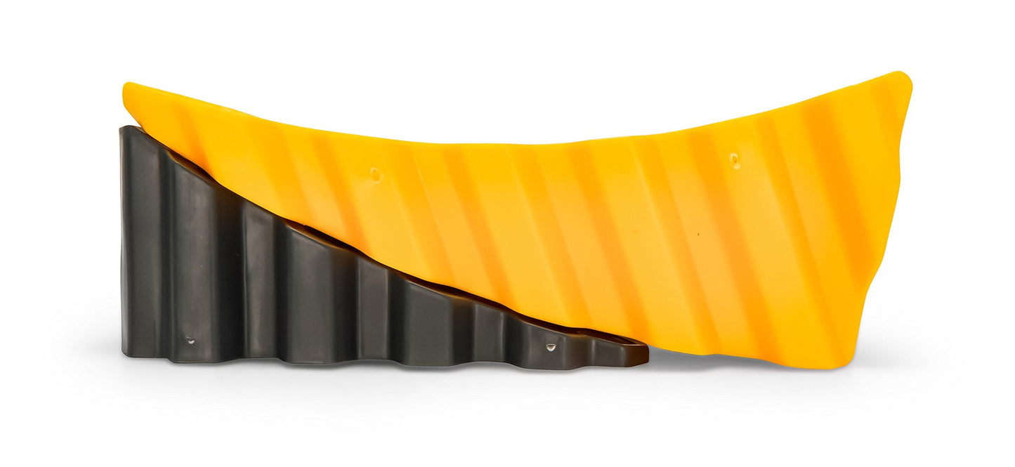 Camco Curved Camper/RV Leveler & Wheel Chock - Features Heavy Duty Honeycomb Design & Includes Non-Slip Rubber Grippers on Wheel Chock - Compatible w/Trailers Up to 30,000 lbs - 1-Pack (44423)