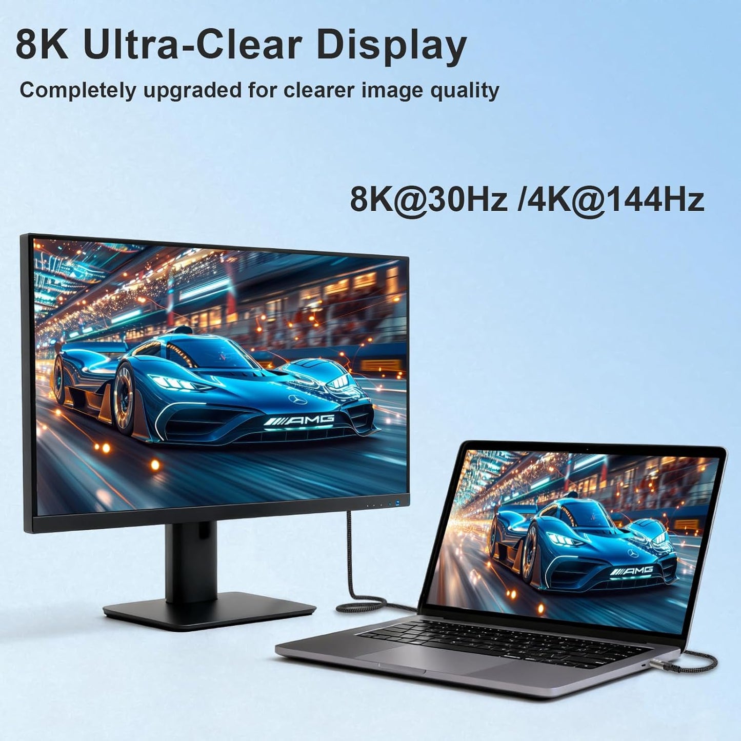 CABLAPTOP 10ft,3.2 2x2 Cable,4K@144Hz/60Hz,8K@30Hz Cable,20Gbps Charging,240W 17 16Pro CABALPTOP usb c to usb c cable