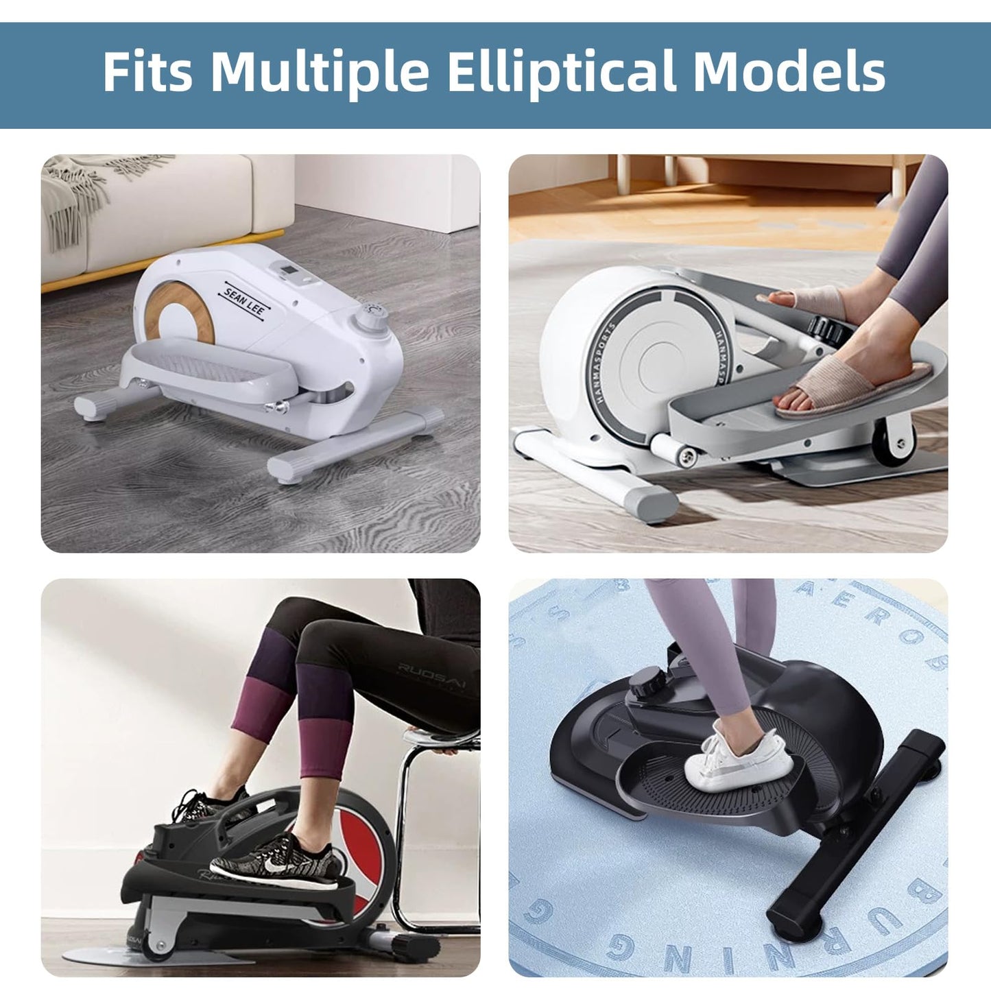 Non-Slip Workout Mat for Under Desk Ellipticals,Thicker & Quieter,23.6x17.7x0.2",Suitable for Ellipse Leg Exerciser, Foot & Leg Pedal Exerciser for Seniors Fitness, Floor Protection,Enhanced Stability