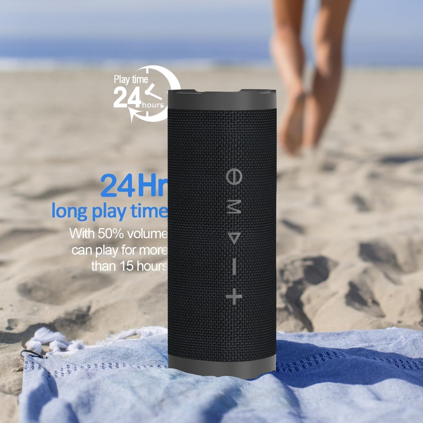 Vanzon V40 IPX7 24W Pairing,24H Bluetooth Speaker, Portable Bluetooth Speaker, Waterproof Wireless Speaker with Stereo