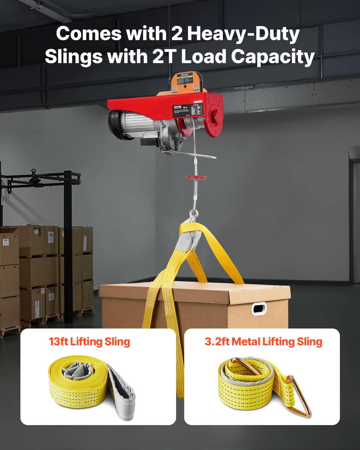 VEVOR 2200lbs Electric Hoist with Wireless Remote Control,110v Electric Hoist with Remote Control, 40ft/20ft Lifting Height & Motor, for Garage Warehouse Factory