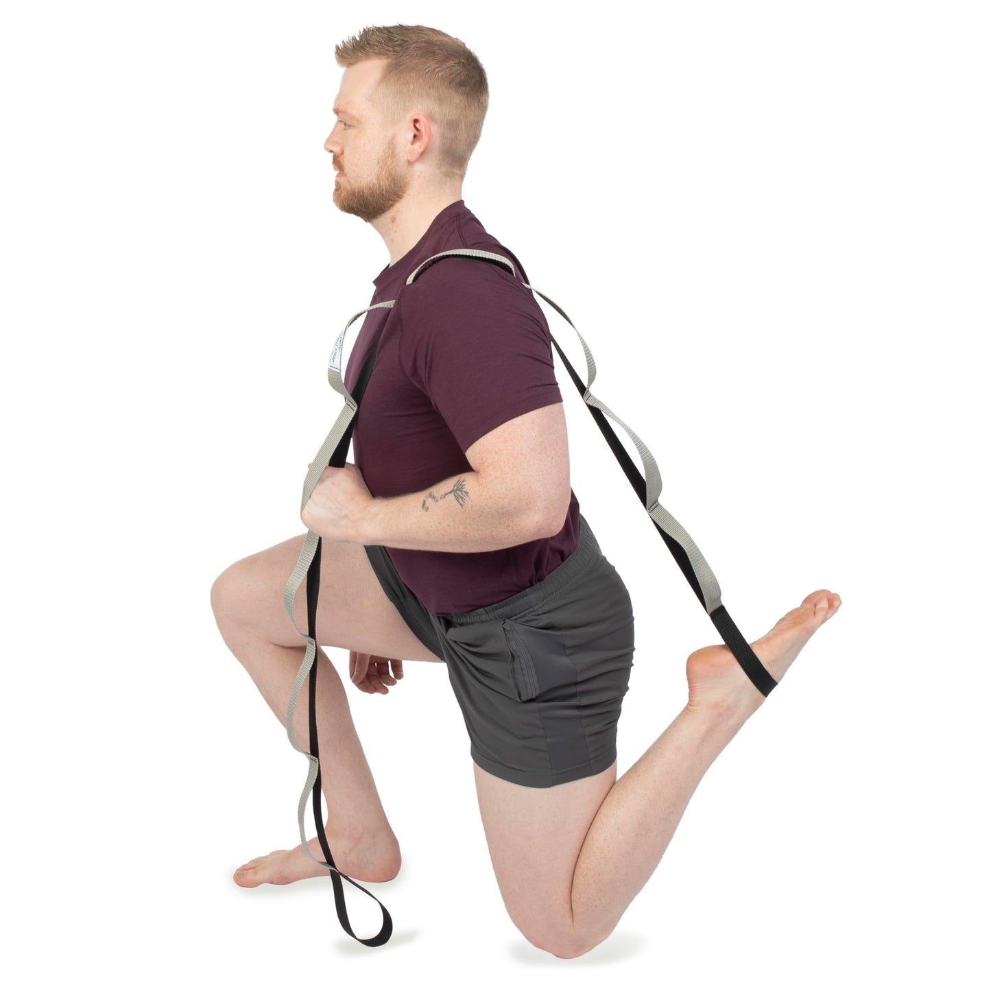OPTP Stretch Out Strap Pro with Stretching Exercise Book, 11 Loop Stretching Strap for Yoga and Pilates, Physical Therapy Strap for Leg and Knee Recovery. Made in the USA