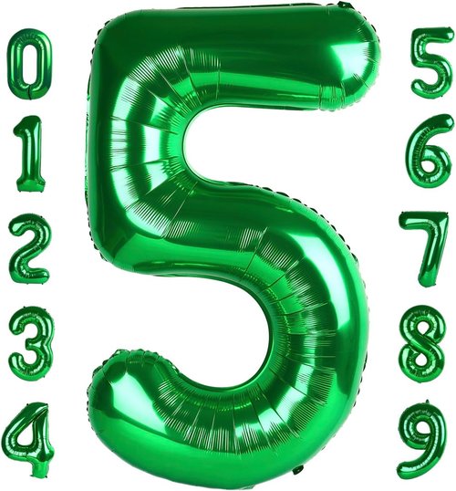 Balloon Numbers - 40 Inch Dark Green Number Balloons for 5th Birthday & Wedding Decor