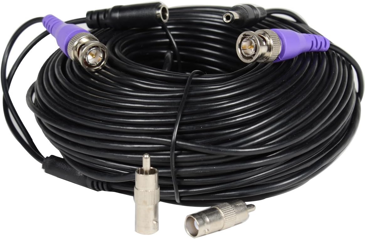 VideoSecu 150ft 960H 720P 960P CBHD150 WT4 Pre-made All-in-One HD CCTV Security Camera Cable Video Power Extension Wire
