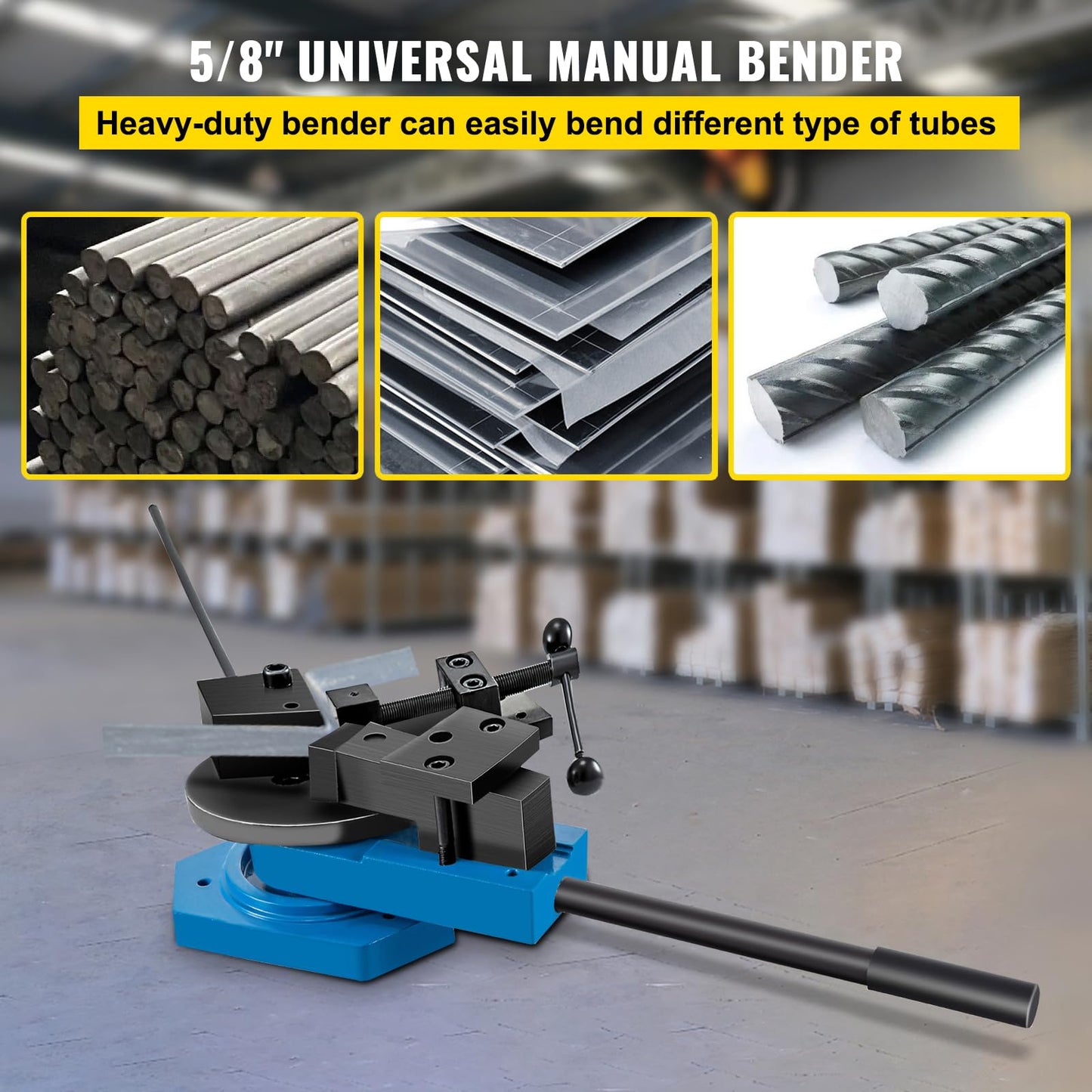 VEVOR SBG-40 Manual Bender High-Hardened Steel Scroll Bender Combination of Scroll Radius and Angle Bending Universal Metal Rod Bender For Steel Brass Cooper Aluminum