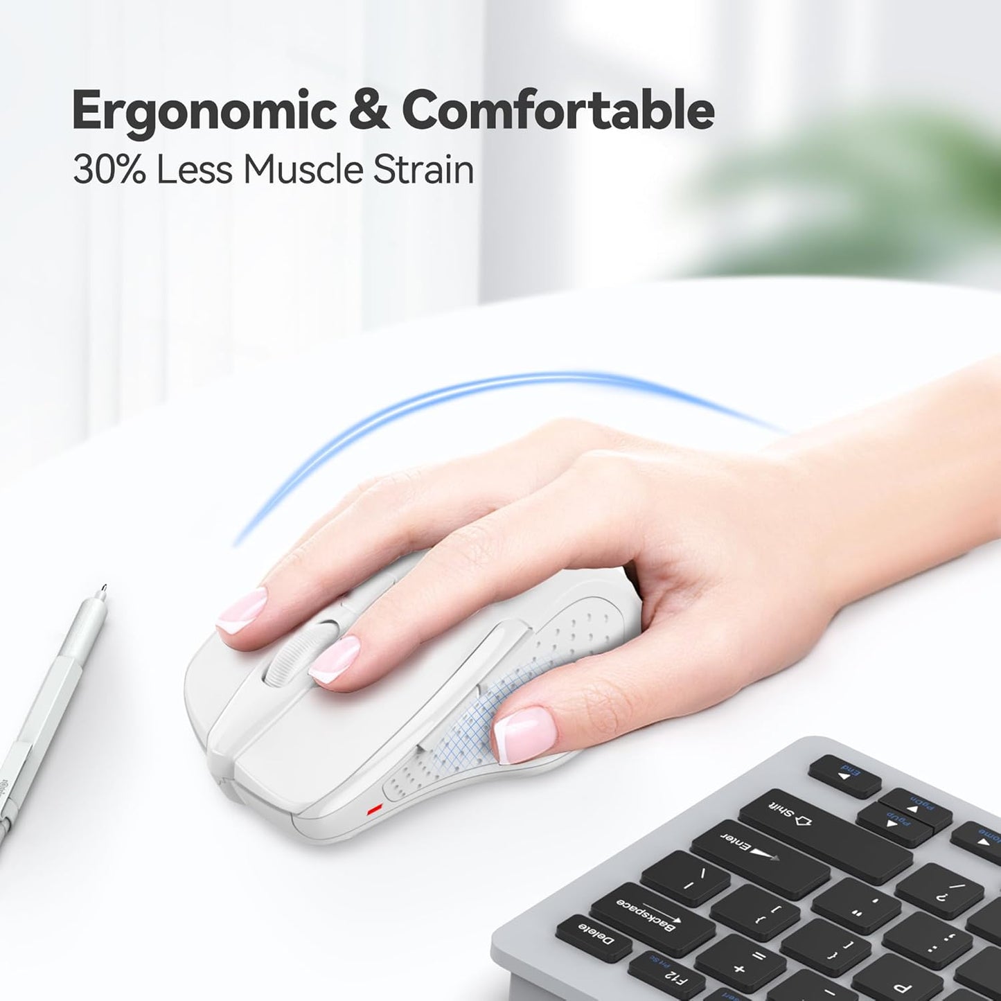 TECKNET 2.4G 6 24 2600 5 Wireless Mouse, Ergonomic Optical Mouse, Computer Mouse for Laptop, PC, Computer, Chromebook