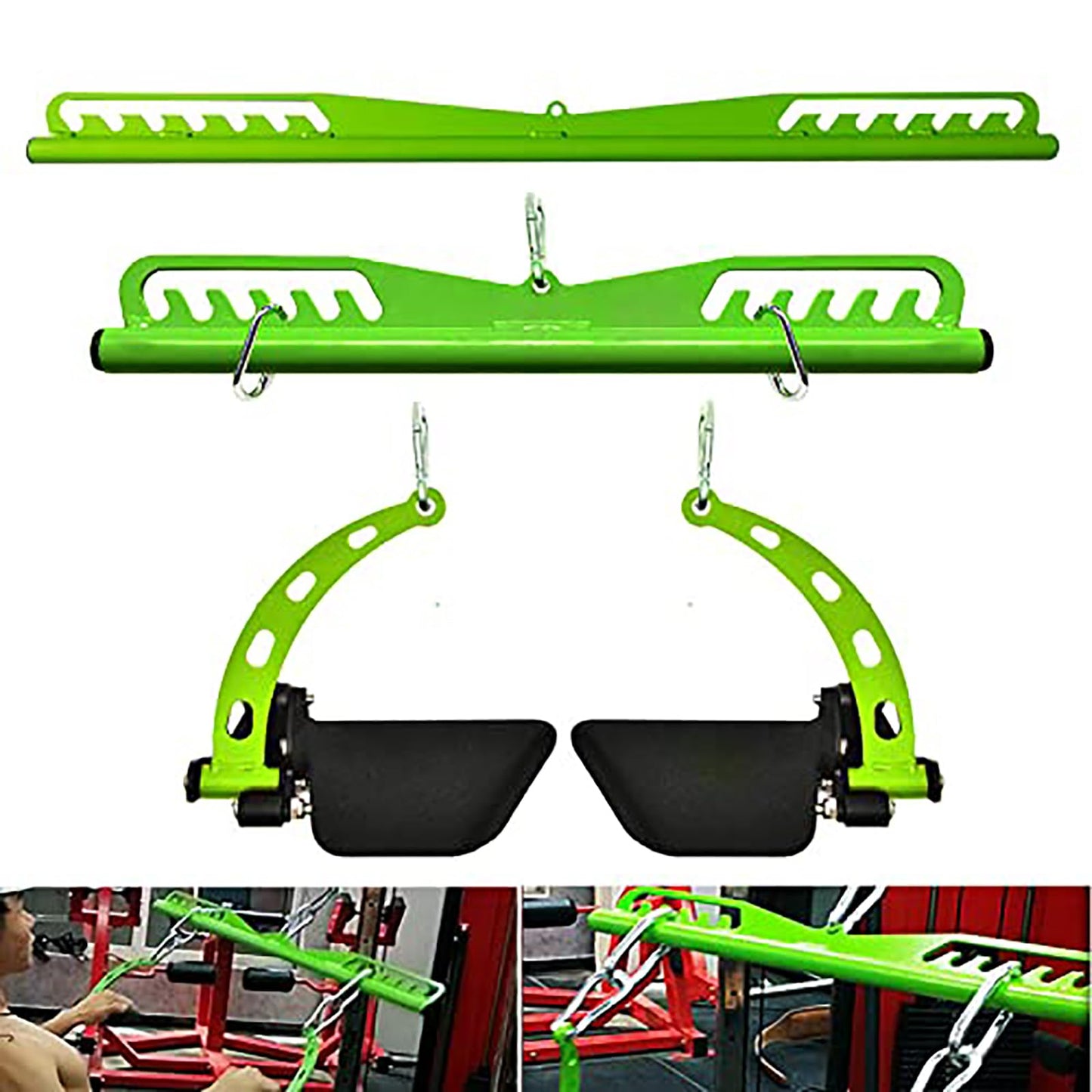 KORIKAHM Adjustable Lat Pull down Bar, Cable Machine Attachments for Gym, Home Gym Fitness T-bar Row Pulldown Attachments, Lat Pull Down Machine Wide Grip Neutral Grip Handle (SP-LONG BAR)
