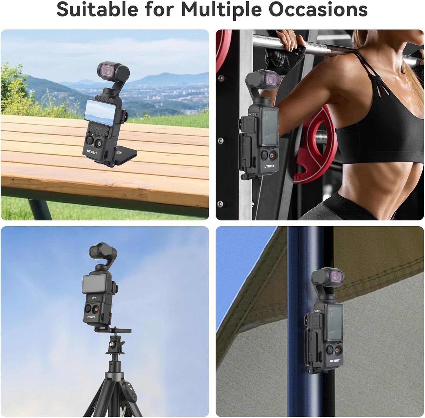 UTEBIT 3, Pocket3 180 Magnetic Mount Stand Compatible with DJI Osmo Pocket Upgraded Accessories Expansion Adapter