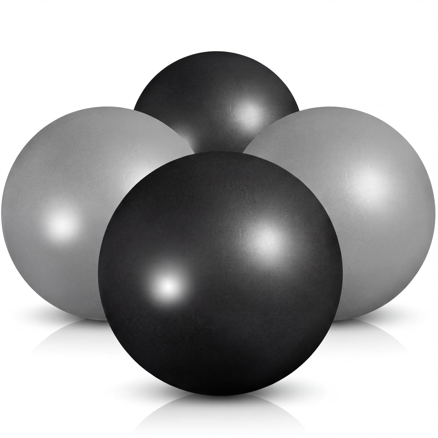 Tasdurian 4 Pcs Small Exercise Pilates Ball Bulk 9 Inch Mini Yoga Balls Anti Burst and Slip for Stability, Fitness, Physical Therapy, Stretching & Core Workout at Home Gym Office Class(Black,Gray)