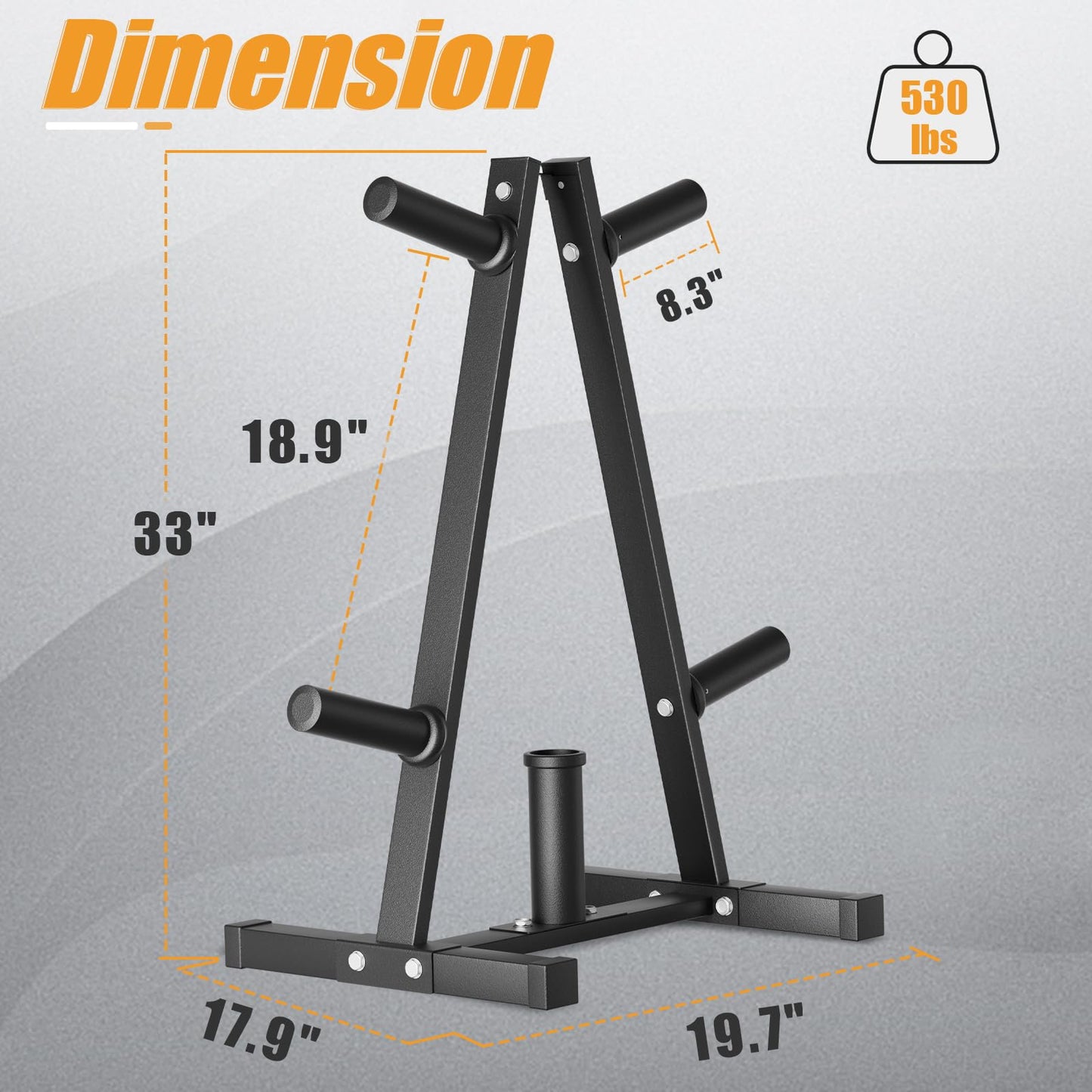 Weight Plate Rack, Bongkim Weight Tree and Weight Rack for Plates, Weight Holder for 2 inch Olympic Weight Plate, Weight Plate Storage for Home Gym
