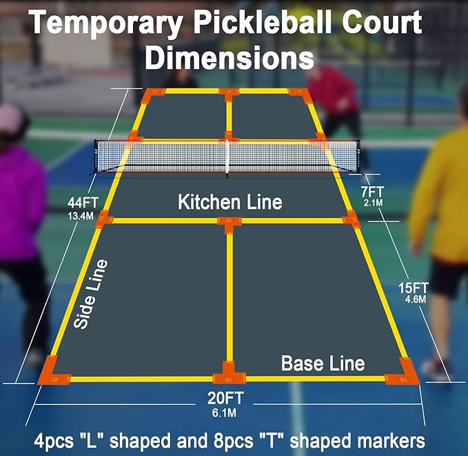 Pickleball Net for Driveway, Portable Pickleball Net System with Regualtion Size 22FT Pickle Ball Net, Outdoor Pickleballs, Carry Bag, Weather Resistant Metal Frame