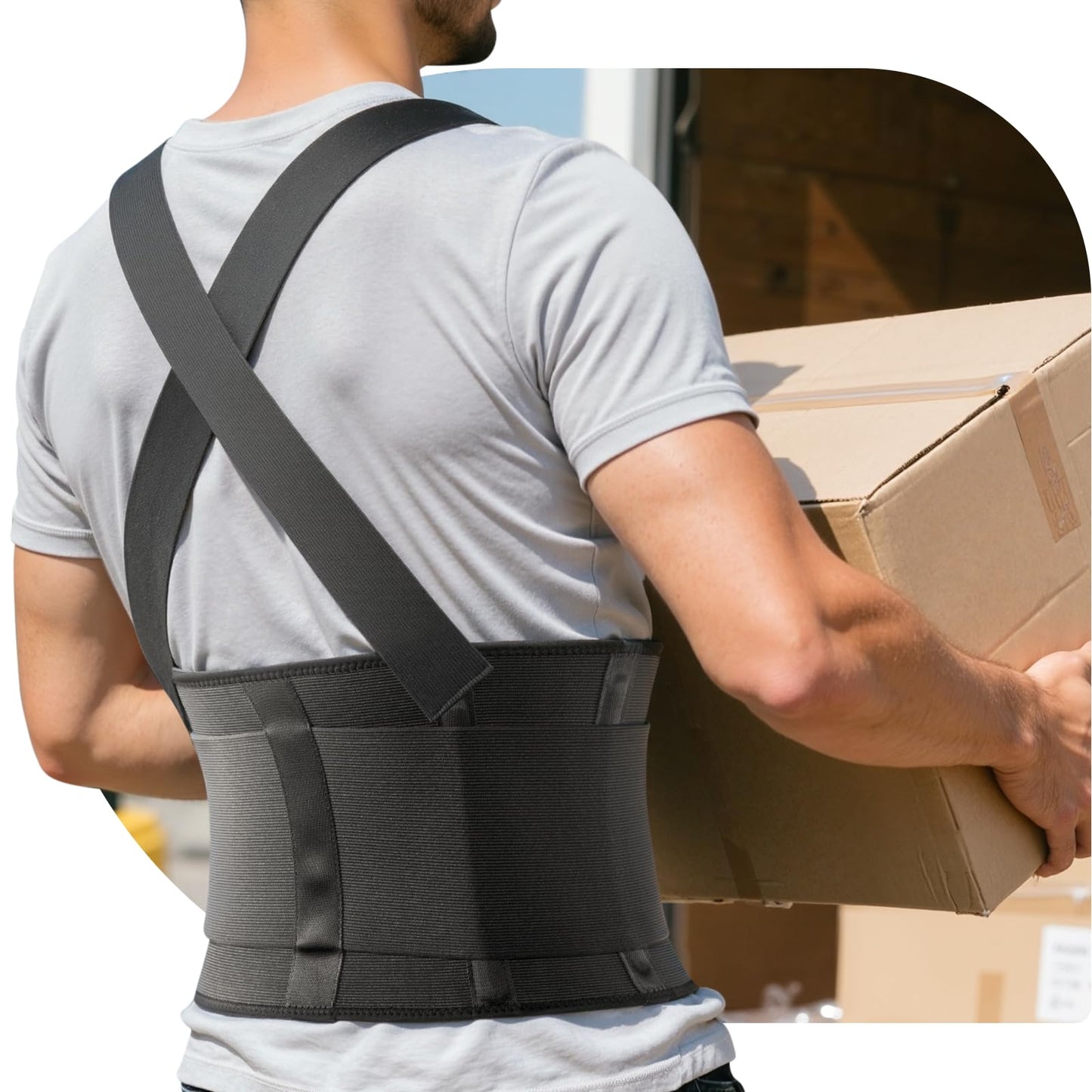 SOLOEVER Work Back Brace for Men & Women, Adjustable Lower Back Support Belt for Sciatica, Herniated Disc, Pain Relief, Moving Construction Warehouse Heavy Lifting Safety & Protection (Black, Large)