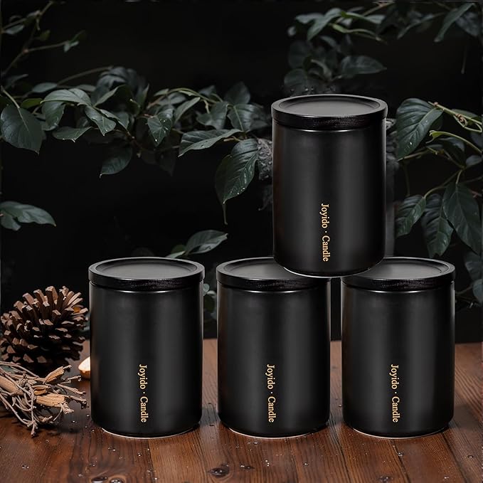 14OZ Lavender Scented Candle - Aromatherapy Candles with Lid - Soy Candles for Home Scented - Black Ceramic Jar Candles for Men for Bedroom Kitchen Home Decor, Housewarming Party