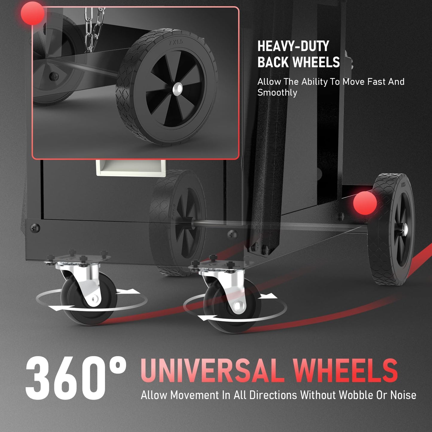 YESWELDER Welding Cart with 3 Drawers for MIG Welder TIG Welder and Plasma Cutter, Heavy Duty Large Storage 360° Rolling Welding Trolley