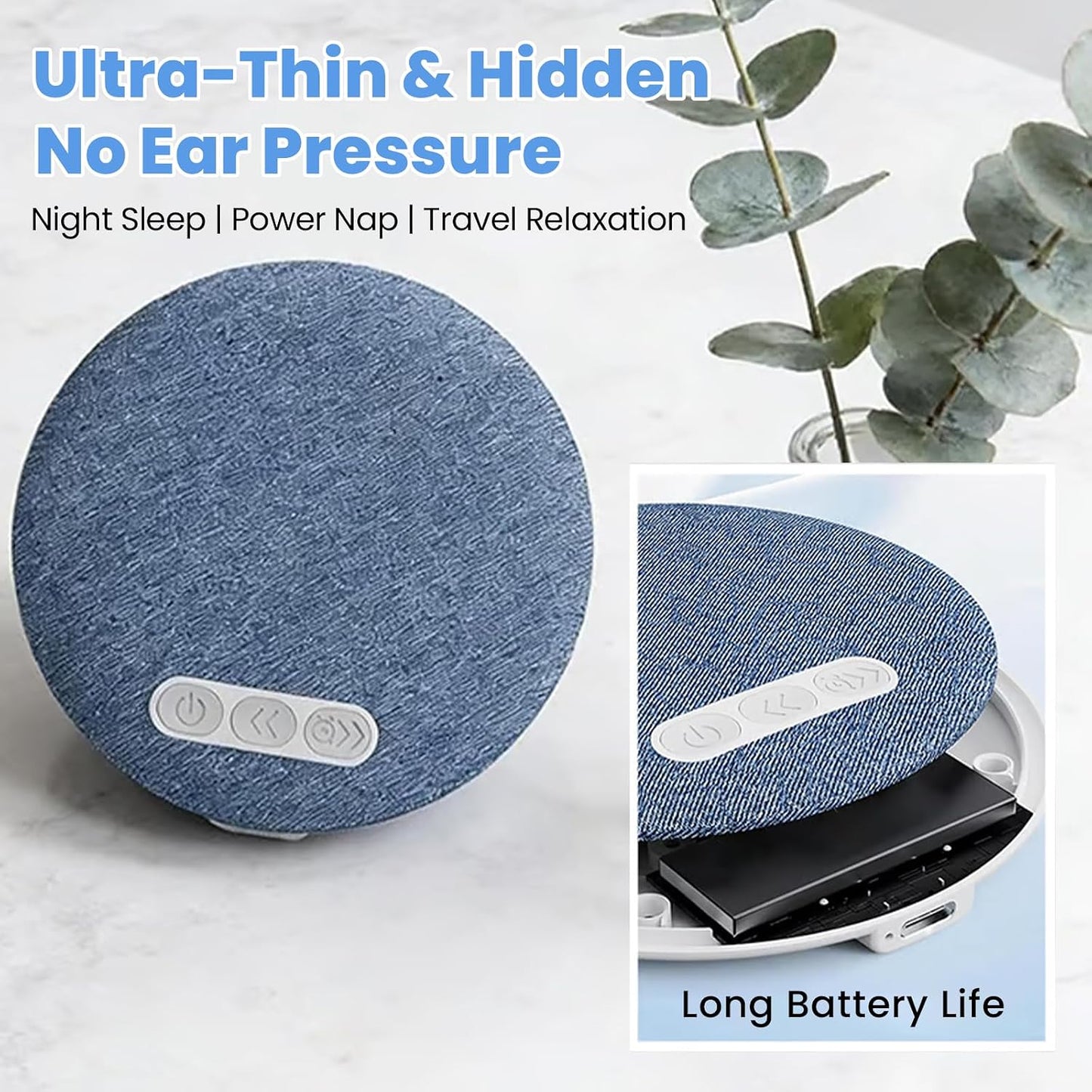 Sleeping,2026 5.3, 30/60 (1PC) SakerPlus Pillow Speaker for Bone Conduction Pillow Speaker with Bluetooth Min Timer