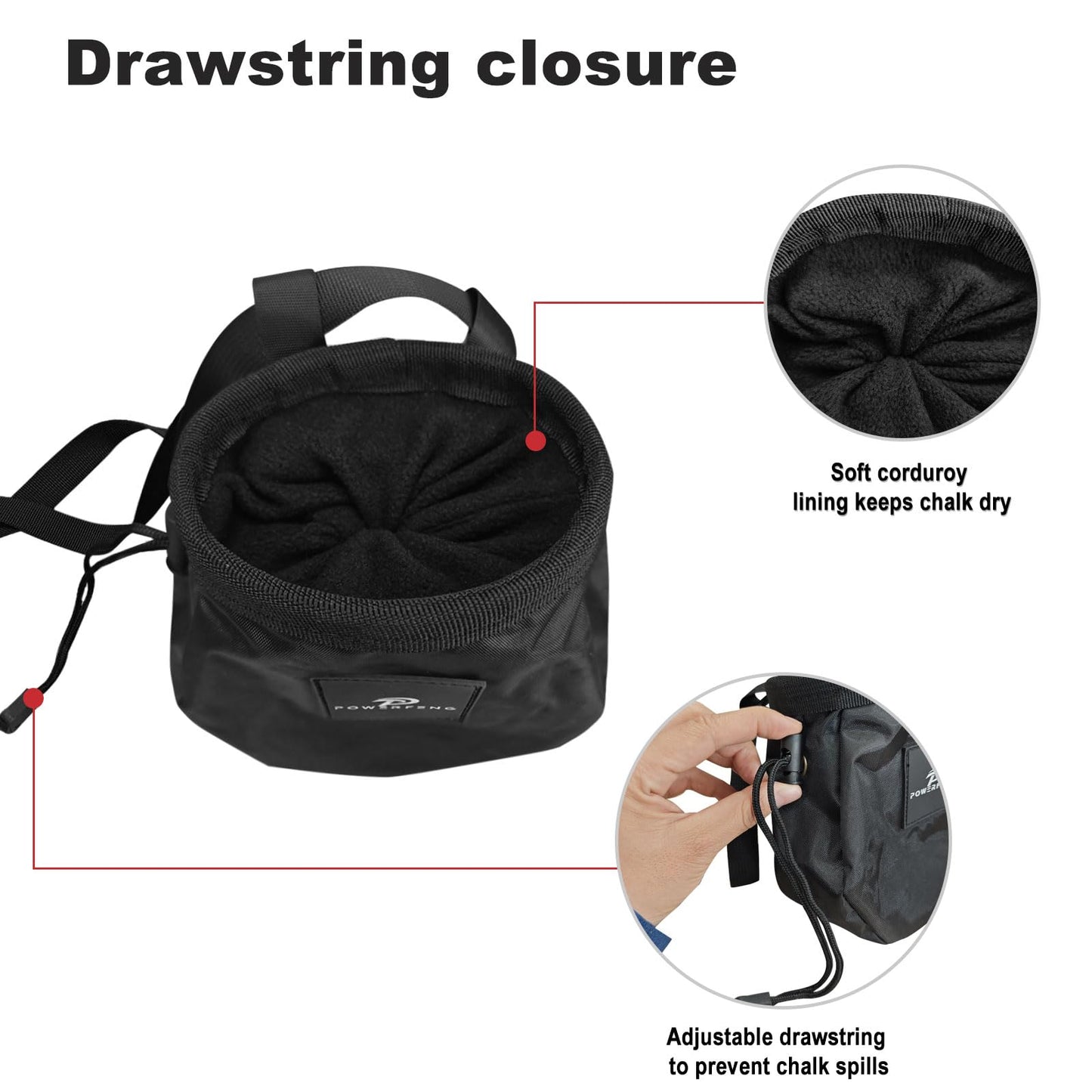 Chalk Bag for Rock Climbing & Bouldering: Outdoor Indoor Chalk Bag for Men & Women Climbing Equipment & Accessories