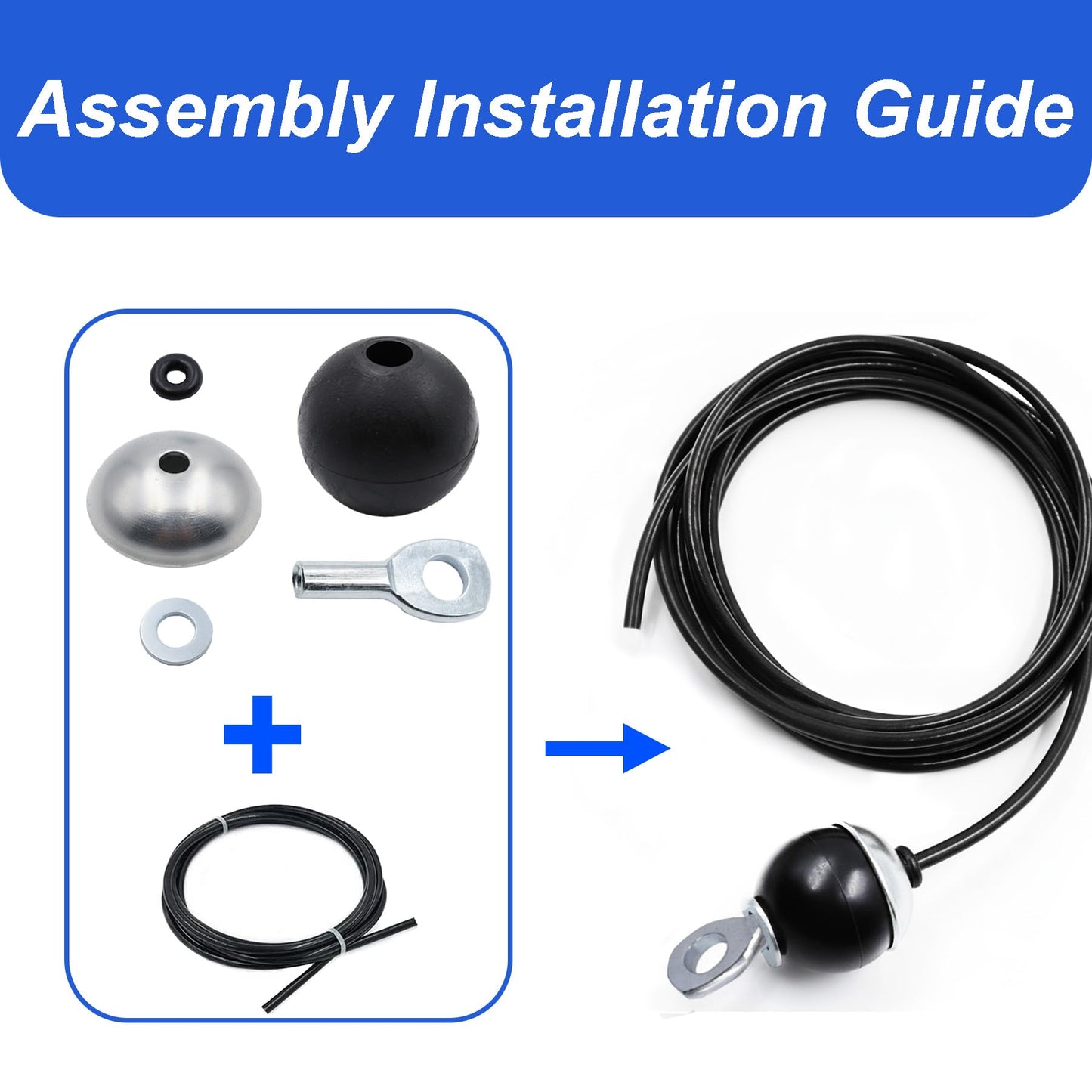 J Bryant 5mm Cable Hardware Kit for Gym Pulley Systems – Steel Ball Stoppers, Eyelets & Connectors for DIY Fitness Cable Repair & Custom Builds (Installation Tools Required) (Parts Kit E)