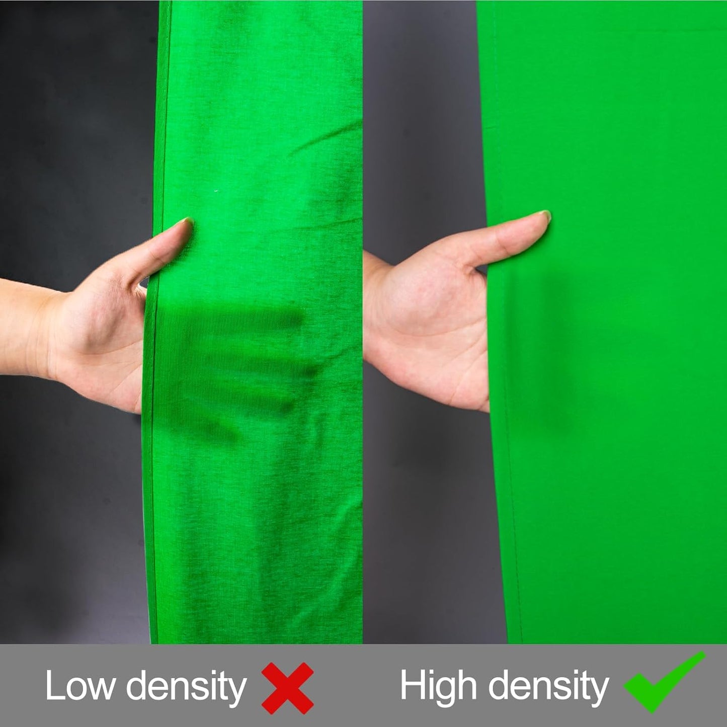 EMART 5x7ft 2 Green Screen Backdrop, Polyester Wrinkle-Resistant Curtain Fabric, Chroma-Key greenscreen Cloth Sheet
