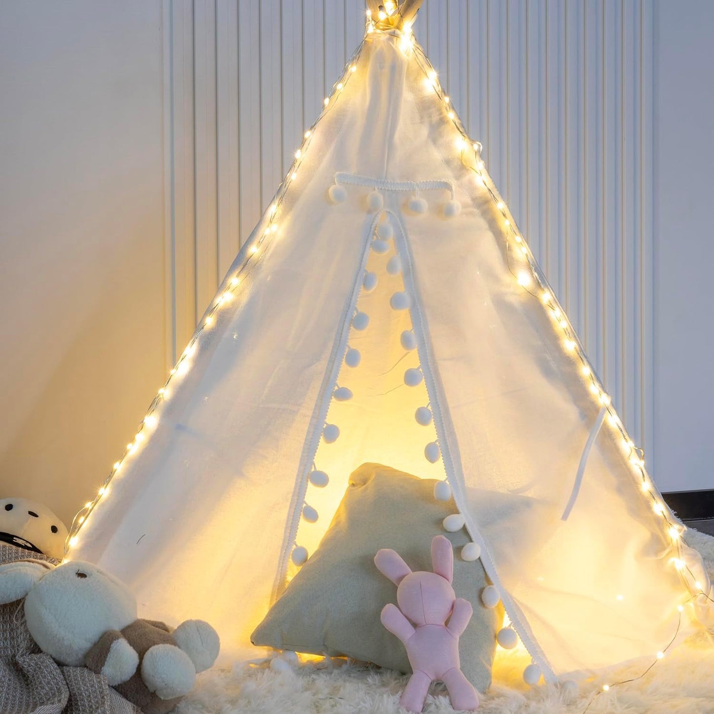 Skiennix 33FT 100LED Warm White Fairy Lights - Battery Operated, Waterproof, Timer Function for Indoor/Outdoor Use