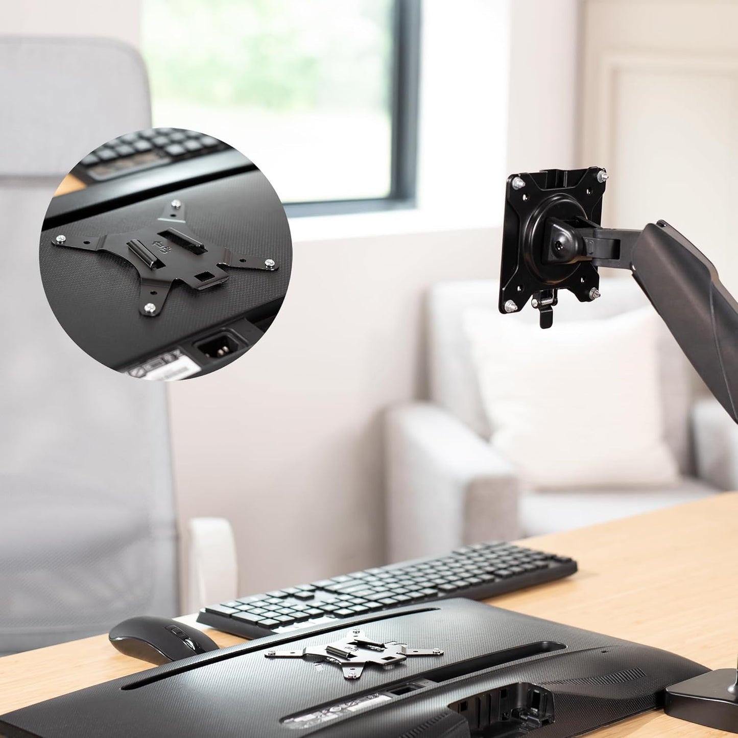 VIVO Stand-VAD2 Adapter VESA Mount Quick Release Bracket Kit, Stand Attachment and Wall Mount Removable VESA Plate