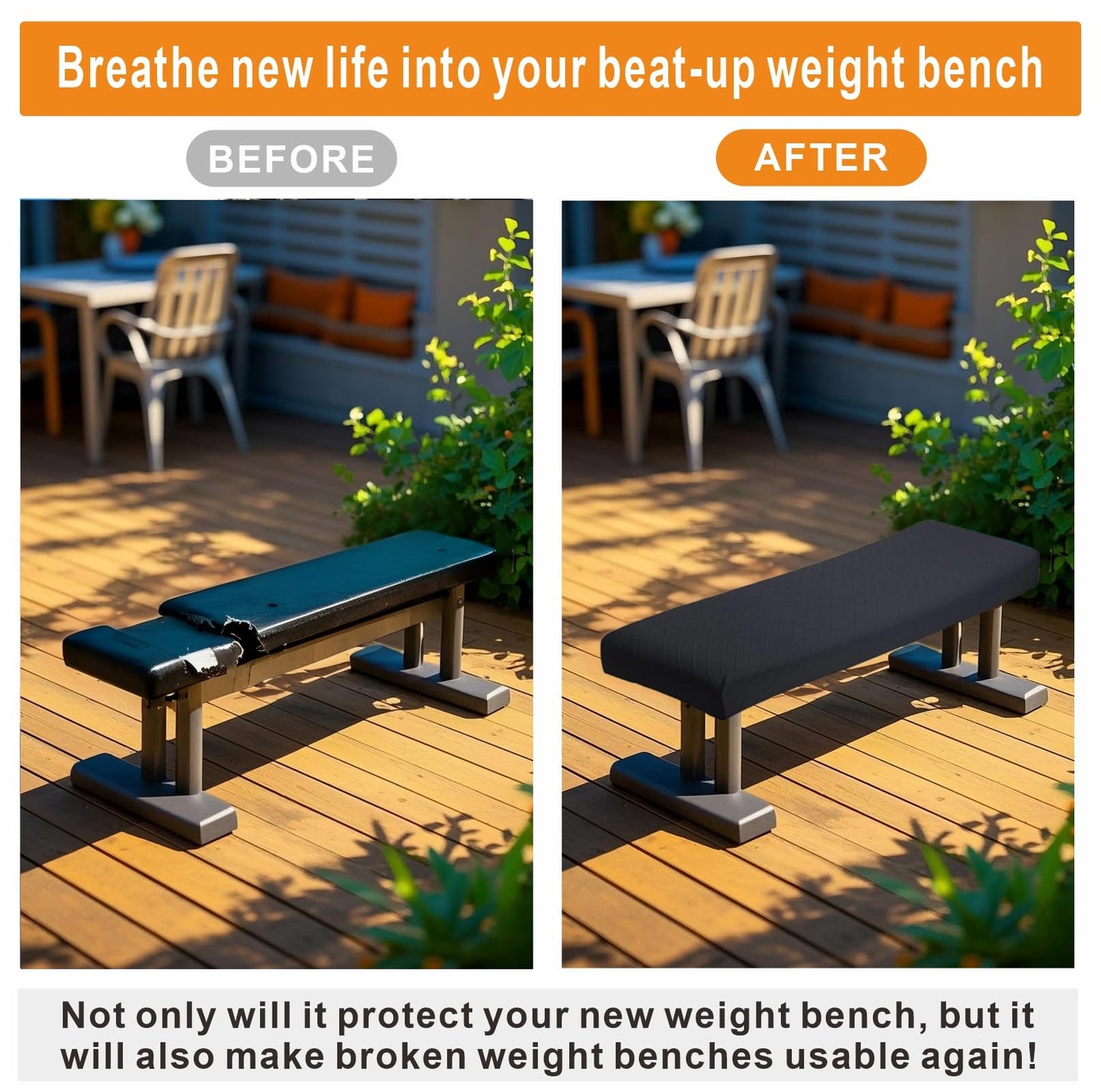 VeyoStories Weight Bench Cover, Workout Gym Bench Cover, Gym Bench Cover, Protection for Adjustable Flat Weight Exercise Fitness Bench, Sit-up Board - Dustproof, Anti-Slip & Machine Washable.