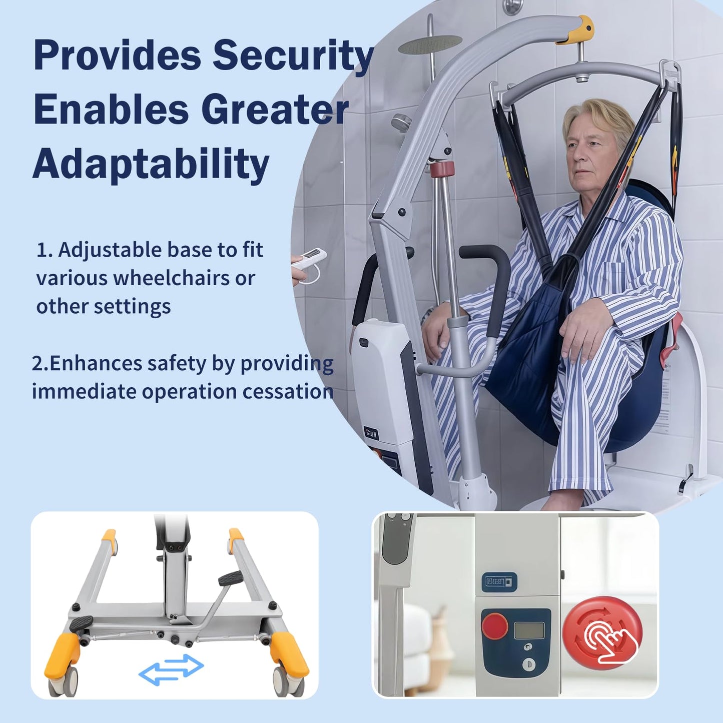Aluminum Electric Patient Lift for Home, Lightweight Premium 450lbs Patient Lift | Folding Body Transfer Lift for Car | Upgraded Version