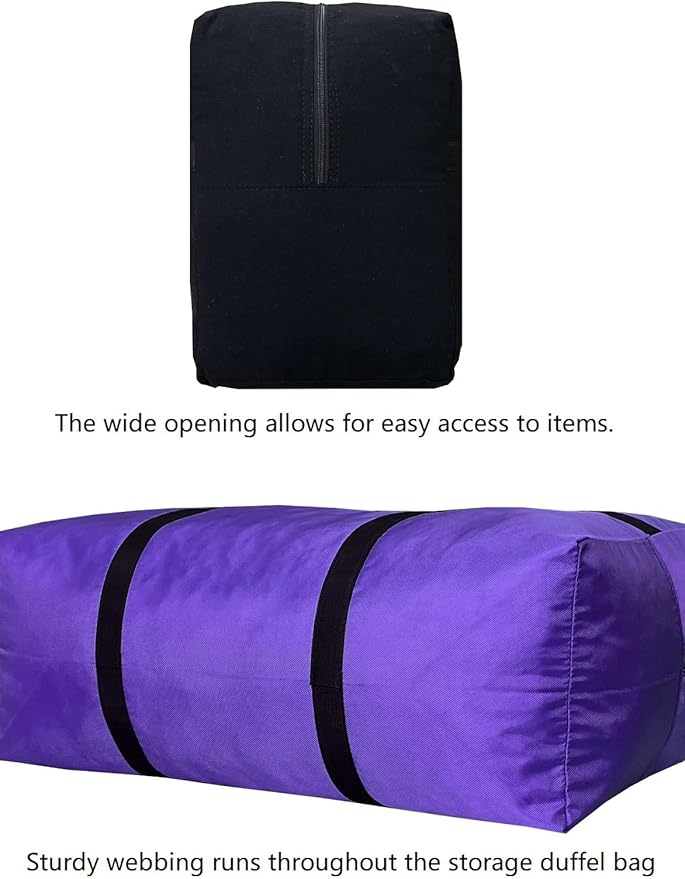 Extra Large Duffle Bag for Travel, Big Foldable Storage Bag - Purple